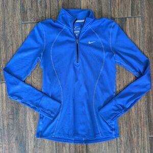 Nike Royal Blue Quarter-Zip Top Size small